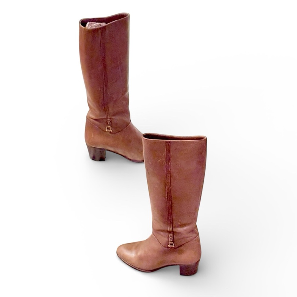 Gucci Brown Leather Heeled Boots